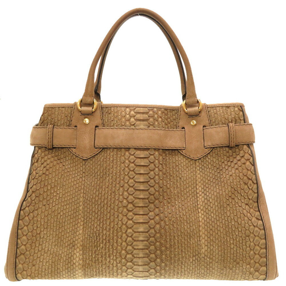 Gucci Marmont Python Tote Gg Brown Suede Bag - image 1